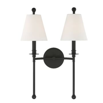 Riverdale Two Light Wall Sconce in Black Forged by Crystorama