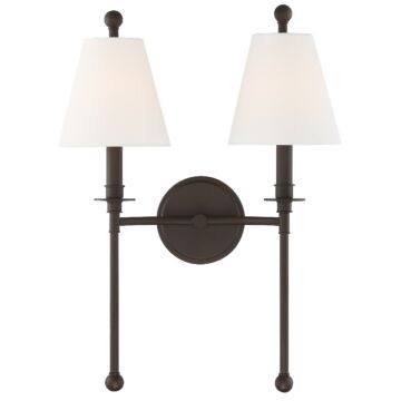 Riverdale Two Light Wall Sconce in Dark Bronze by Crystorama