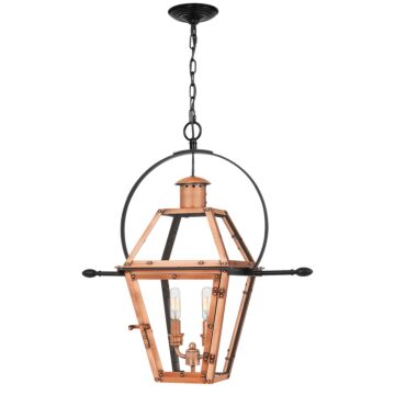 Rue De Royal Two Light Outdoor Hanging Lantern in Aged Copper by Quoizel