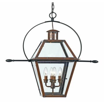 Rue De Royal Four Light Outdoor Hanging Lantern in Aged Copper by Quoizel