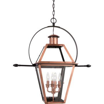 Rue De Royal Four Light Pendant in Aged Copper by Quoizel