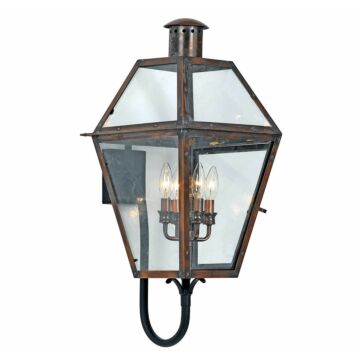 Rue De Royal Four Light Outdoor Wall Lantern in Aged Copper by Quoizel