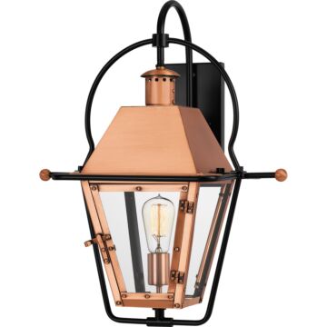 Rue De Royal One Light Outdoor Wall Lantern in Aged Copper by Quoizel