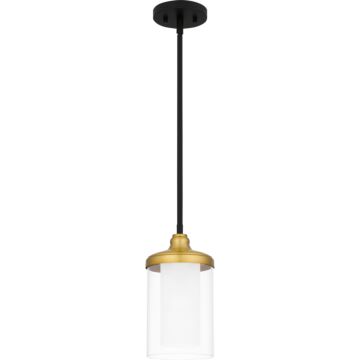 Rowland One Light Mini Pendant in Matte Black by Quoizel