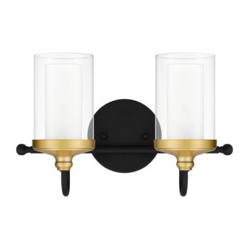 Rowland 2-Light Bathroom Vanity Light in Matte Black