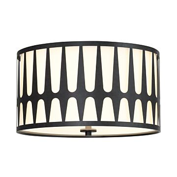 Royston Three Light Flush Mount in Black by Crystorama