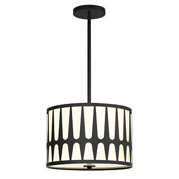 Royston Three Light Pendant in Black by Crystorama