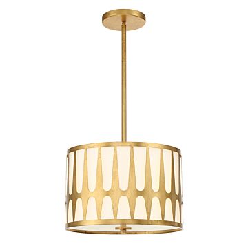 Royston Three Light Pendant in Antique Gold by Crystorama