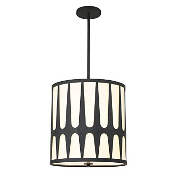 Royston Four Light Pendant in Black by Crystorama