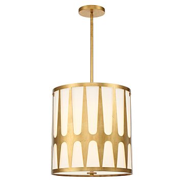 Royston Four Light Pendant in Antique Gold by Crystorama