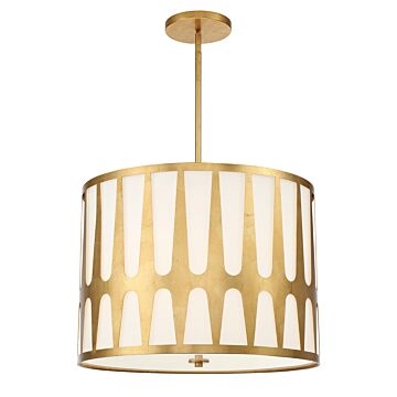 Royston Five Light Pendant in Antique Gold by Crystorama