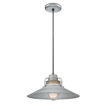 R Series One Light Pendant in Galvanized by Millennium