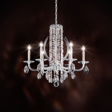 Siena Six Light Chandelier in Antique Silver by Schonbek