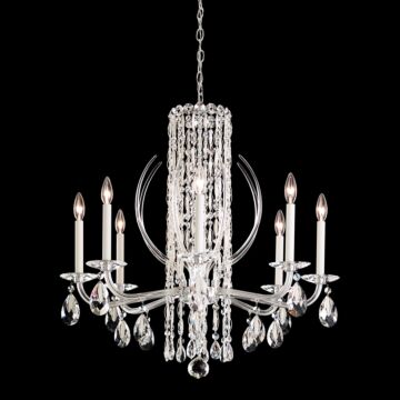 Siena Eight Light Chandelier in White by Schonbek
