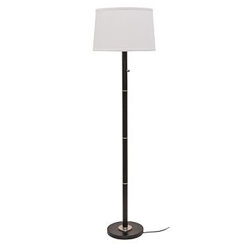  Rupert Floor Lamp in Black with Satin Nickel Accents