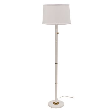  Rupert Floor Lamp in White with Weathered Brass Accents