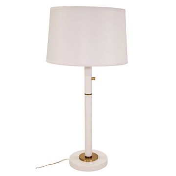  Rupert Table Lamp in White with Weathered Brass Accents
