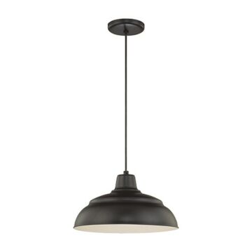 R Series One Light Pendant in Satin Black by Millennium