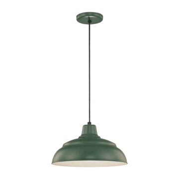 R Series One Light Pendant in Satin Green by Millennium
