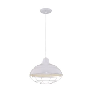 R Series One Light Pendant in White by Millennium