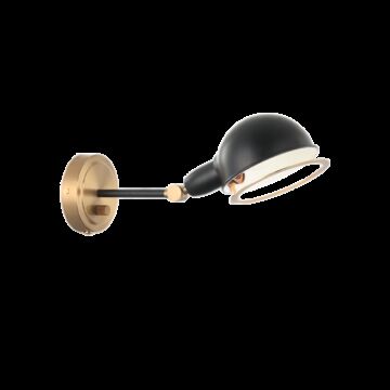 Blare One Light Wall Sconce in Aged Gold Brass   Black by Matteo Lighting