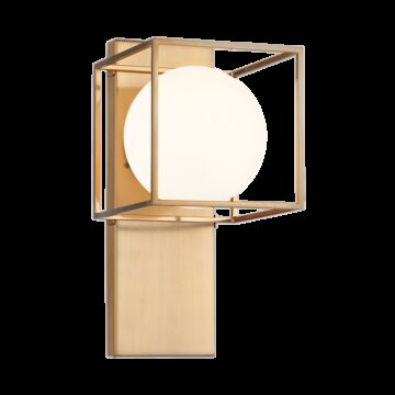 Squircle One Light Wall Sconce in Aged Gold Brass by Matteo Lighting