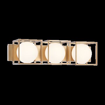 Squircle Three Light Wall Sconce in Aged Gold Brass by Matteo Lighting