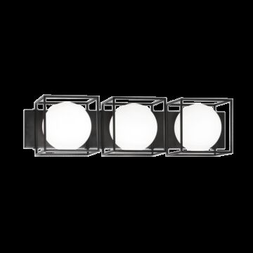 Squircle Three Light Wall Sconce in Black by Matteo Lighting