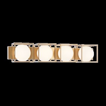 Squircle Four Light Wall Sconce in Aged Gold Brass by Matteo Lighting