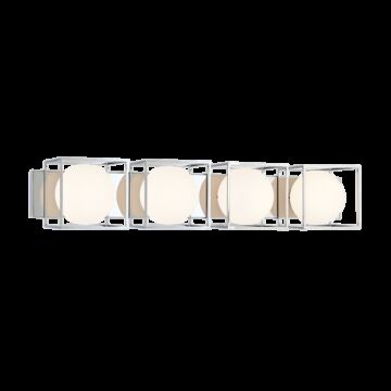 Squircle Four Light Wall Sconce in Chrome by Matteo Lighting
