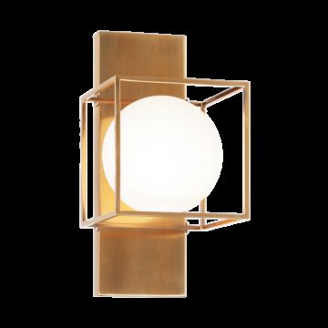 Squircle One Light Wall Sconce in Aged Gold Brass by Matteo Lighting