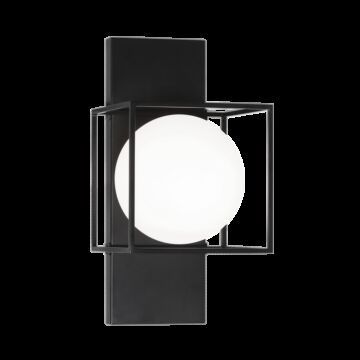 Squircle One Light Wall Sconce in Black by Matteo Lighting