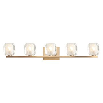 Carleton Five Light Wall Sconce in Aged Gold Brass by Matteo Lighting