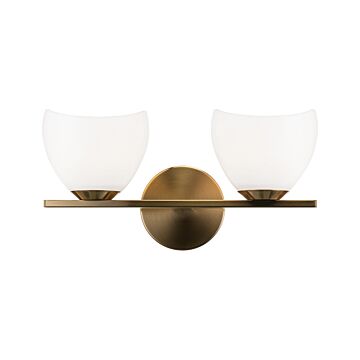 Uptowne Two Light Vanity in Aged Gold Brass by Matteo Lighting