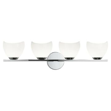 Uptowne Four Light Vanity in Chrome by Matteo Lighting
