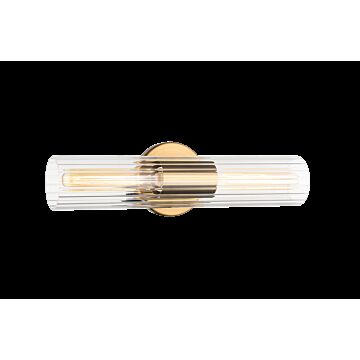 Odette Two Light Wall Sconce in Aged Gold Brass by Matteo Lighting