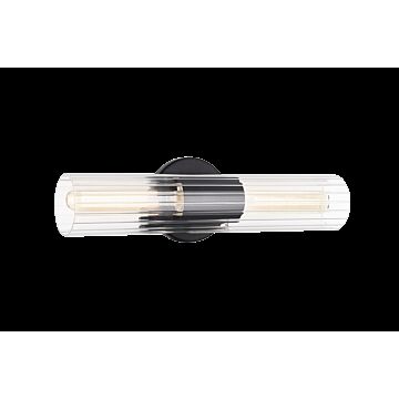 Odette Two Light Wall Sconce in Black by Matteo Lighting