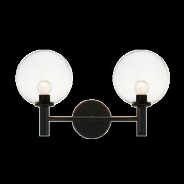 Cosmo Two Light Wall Sconce in Black by Matteo Lighting