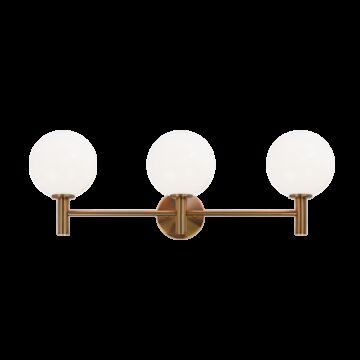Cosmo Three Light Wall Sconce in Aged Gold Brass by Matteo Lighting