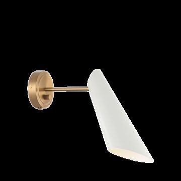 Butera One Light Wall Sconce in Aged Gold Brass   White by Matteo Lighting