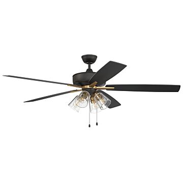 Super Pro 104 60"Ceiling Fan in Flat Black Satin Brass by Craftmade