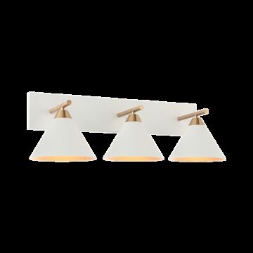 Bliss Three Light Wall Sconce in Aged Gold Brass   White by Matteo Lighting