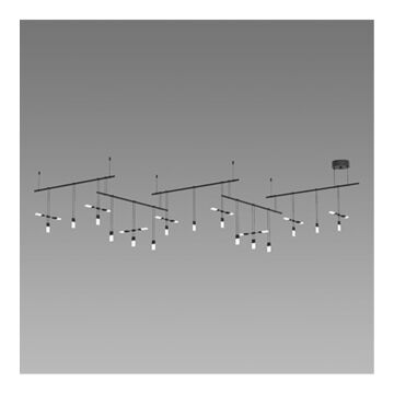 Suspenders Seven Light Pendant in Satin Black by Sonneman