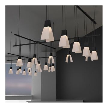 Suspenders 25 Light Pendant in Satin Black by Sonneman