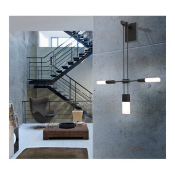 Suspenders One Light Wall Sconce in Satin Black by Sonneman