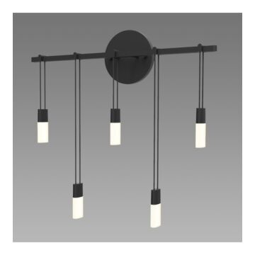 Suspenders Five Light Bath Bar in Satin Black by Sonneman