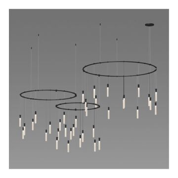 Suspenders 36 Light Pendant in Satin Black by Sonneman