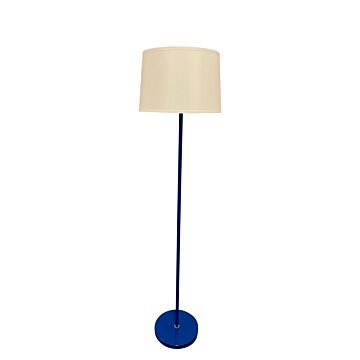 Sawyer 1-Light Floor Lamp in Colbalt with Satin Nickel
