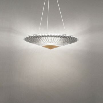 Origami LED Pendant in Aged Brass by Schonbek