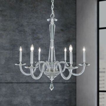 Habsburg Six Light Chandelier in Polished Chrome by Schonbek